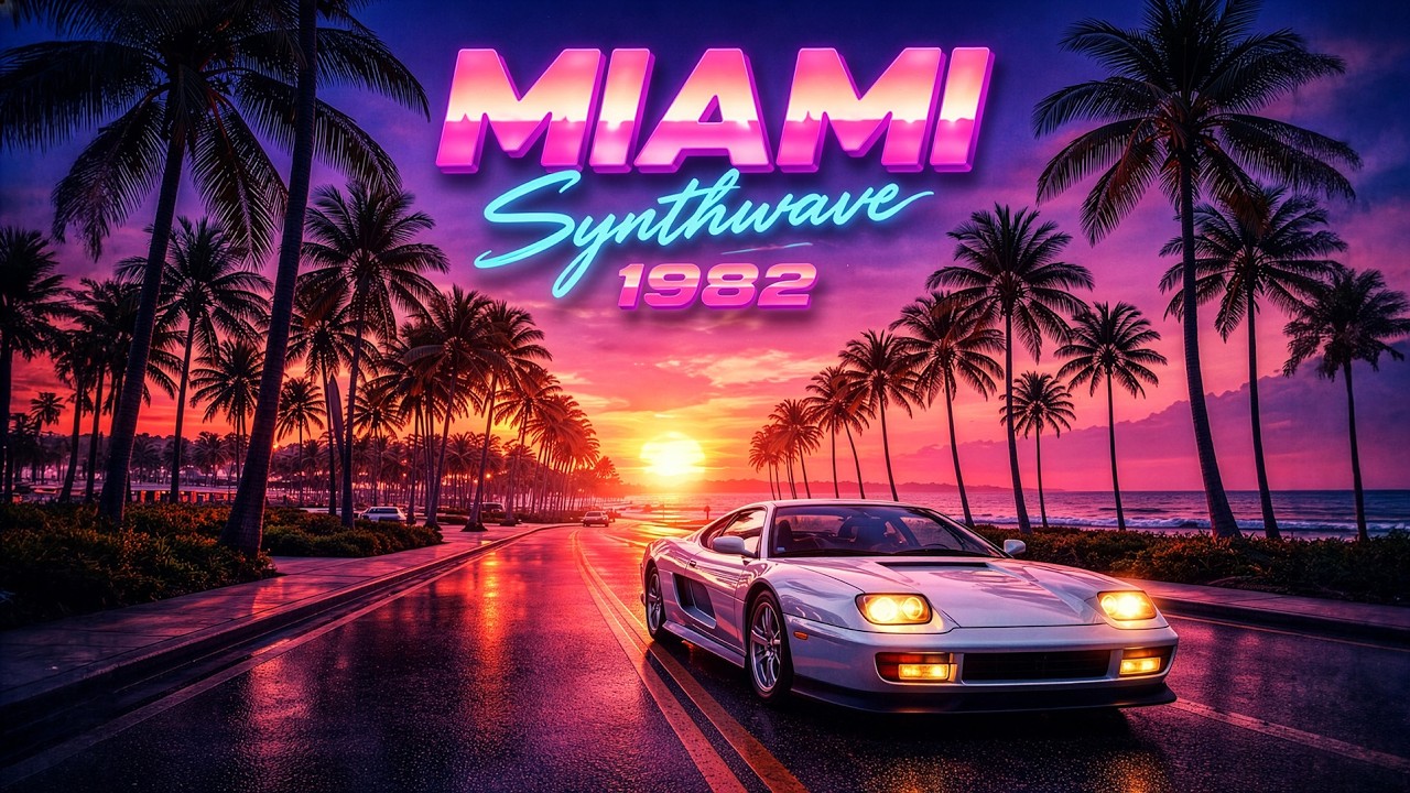 Miami Synthwave 1982 – Neon Coastline & 80s Night Drive
