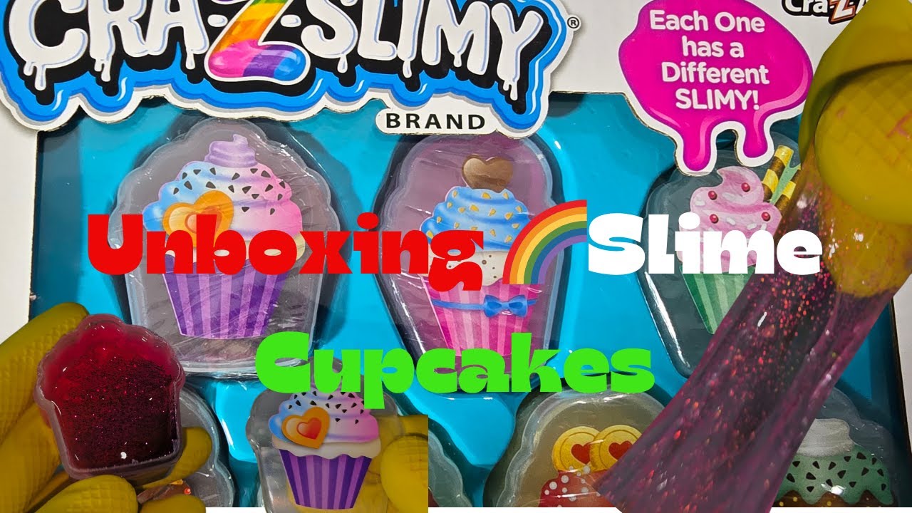 Unboxing SLIME 🌈 Cupcakes! 🧁💋🌈👍💖🥳 Slime Party videos, slime relaxing asmr #Slime #Cupcakes #Unboxing