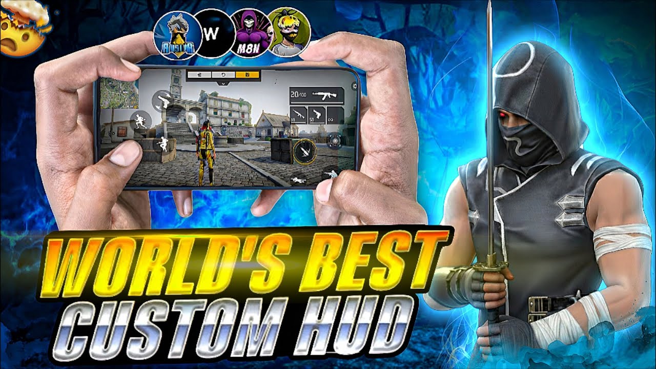 World's Best 3 Finger & 4 Finger Custom HUD CODE 🥶⚙️| FREESTYLE CUSTOM HUD IN FREE FIRE 🇧🇷💀