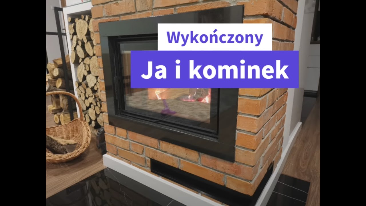 Wykończenie kominka kamieniem oraz cegłą ciętą