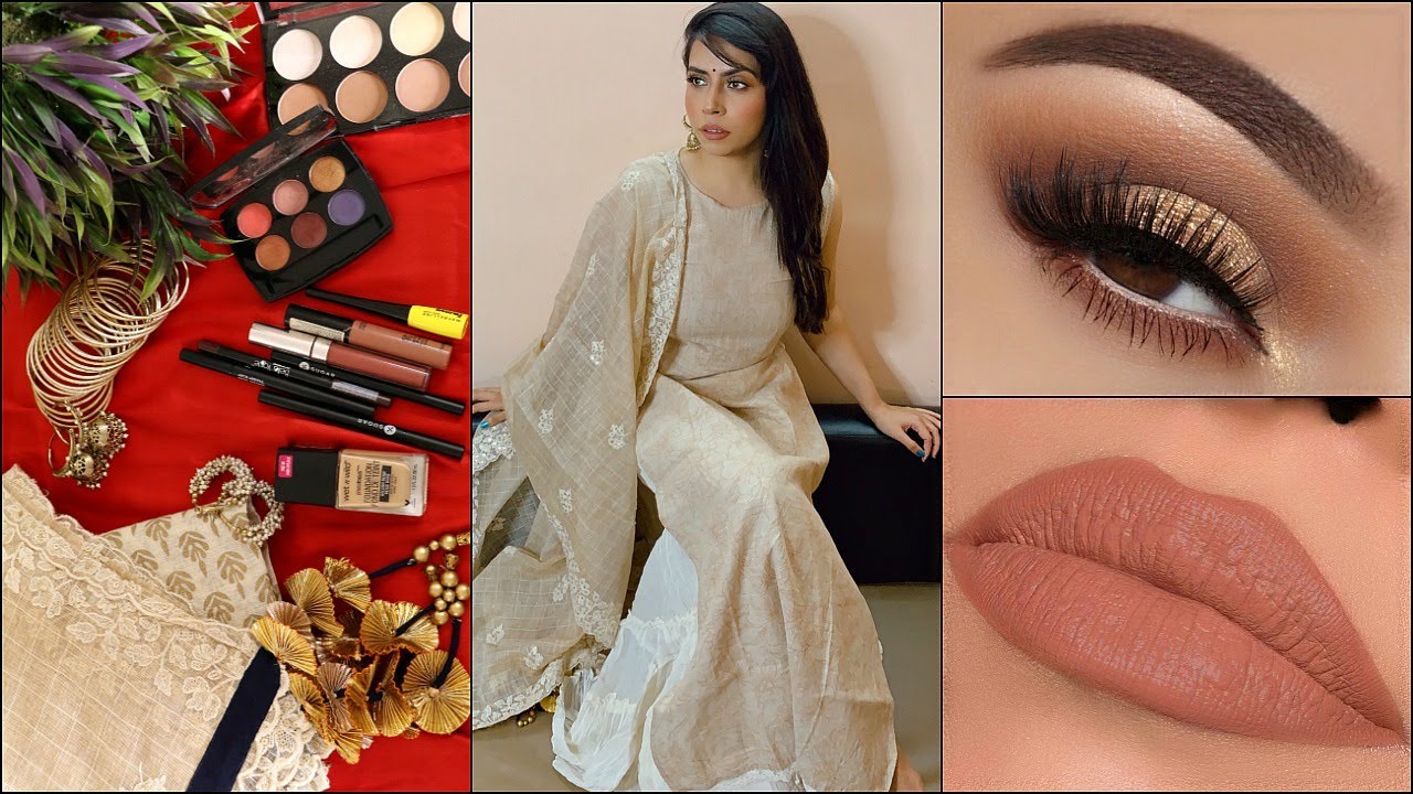 Beginners DEWY NUDE MAKEUP कैसे करें ?? Step by Step Affordable Indian #Festival #Makeup Look #HACKS