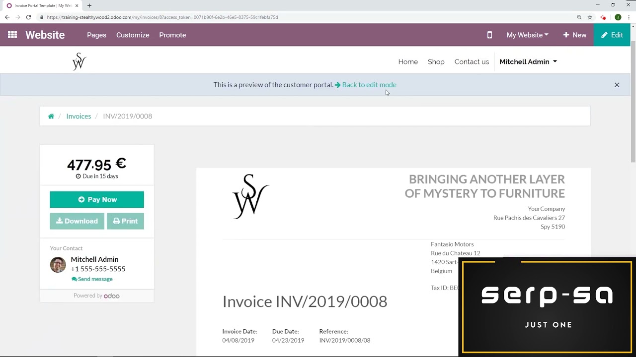 QR Code on Invoices for European Customers  SERP SA