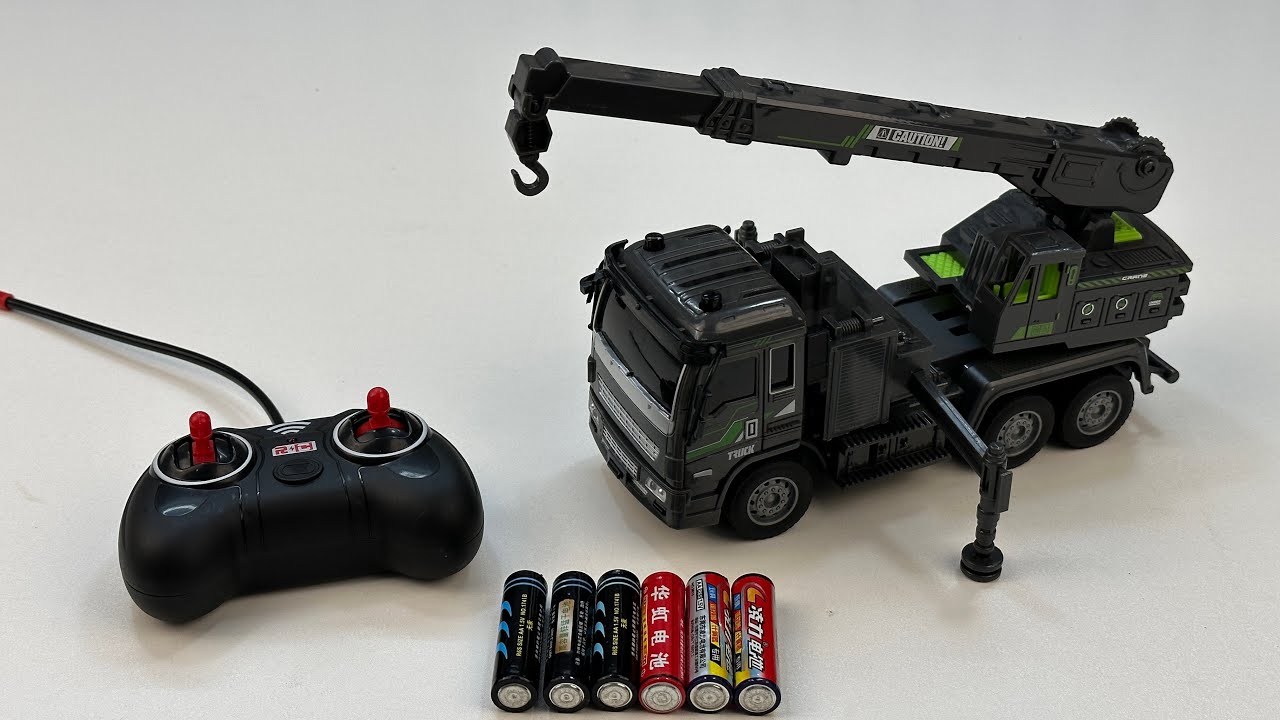 Unboxing RC heavy-duty crane, RC space cartoon car, EV airplane model car, city RC bus