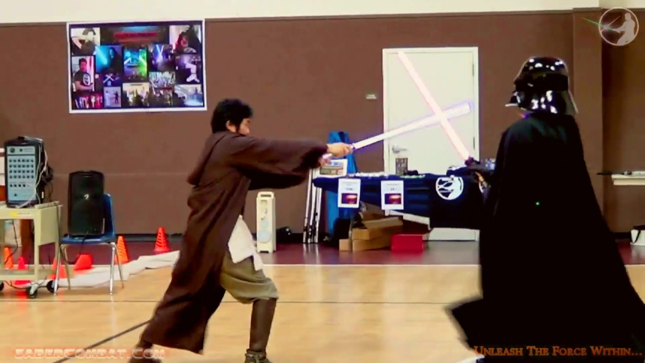 Vader v Obi Wan - ANH saber fight SVCA Demo 2017 by SaberCombat Com