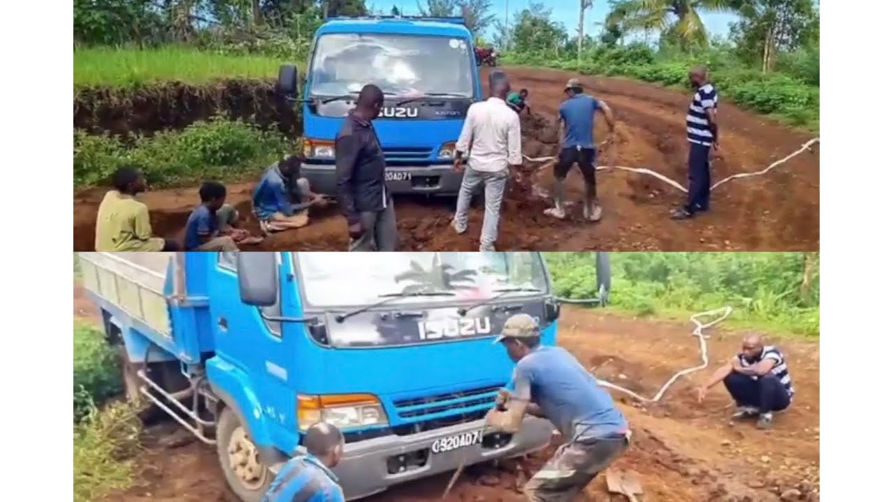 Voici l'état de la route entre Kiyo et Comoni à Anjouan Source: Djebou Cameraman