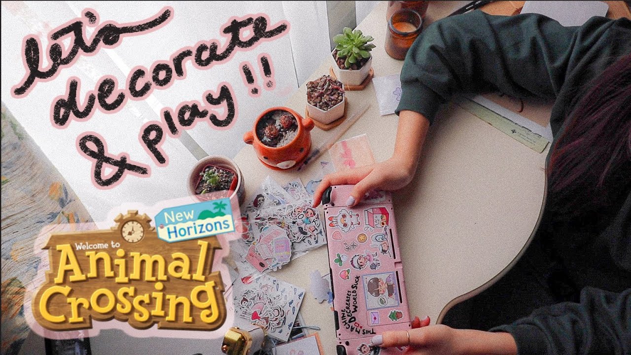 decorate my switch with me & play animal crossing