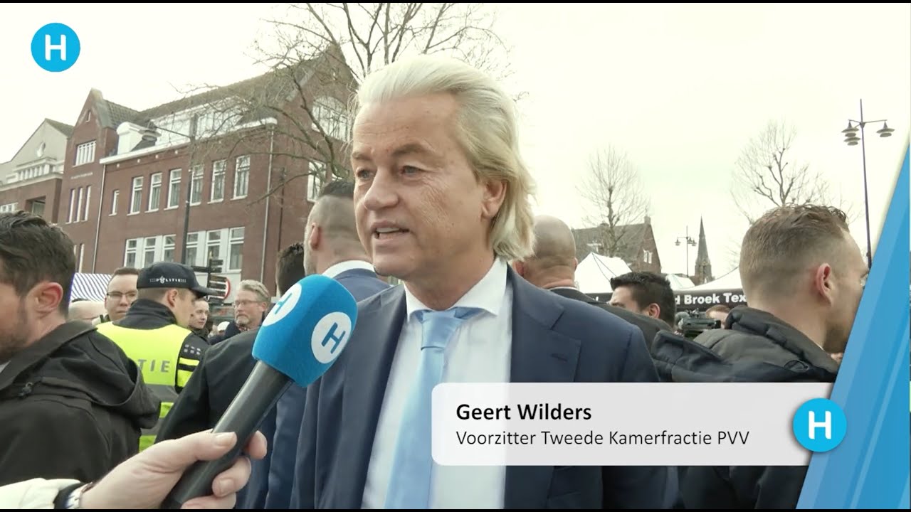 Geert Wilders op verkiezingscampagne in Helmond