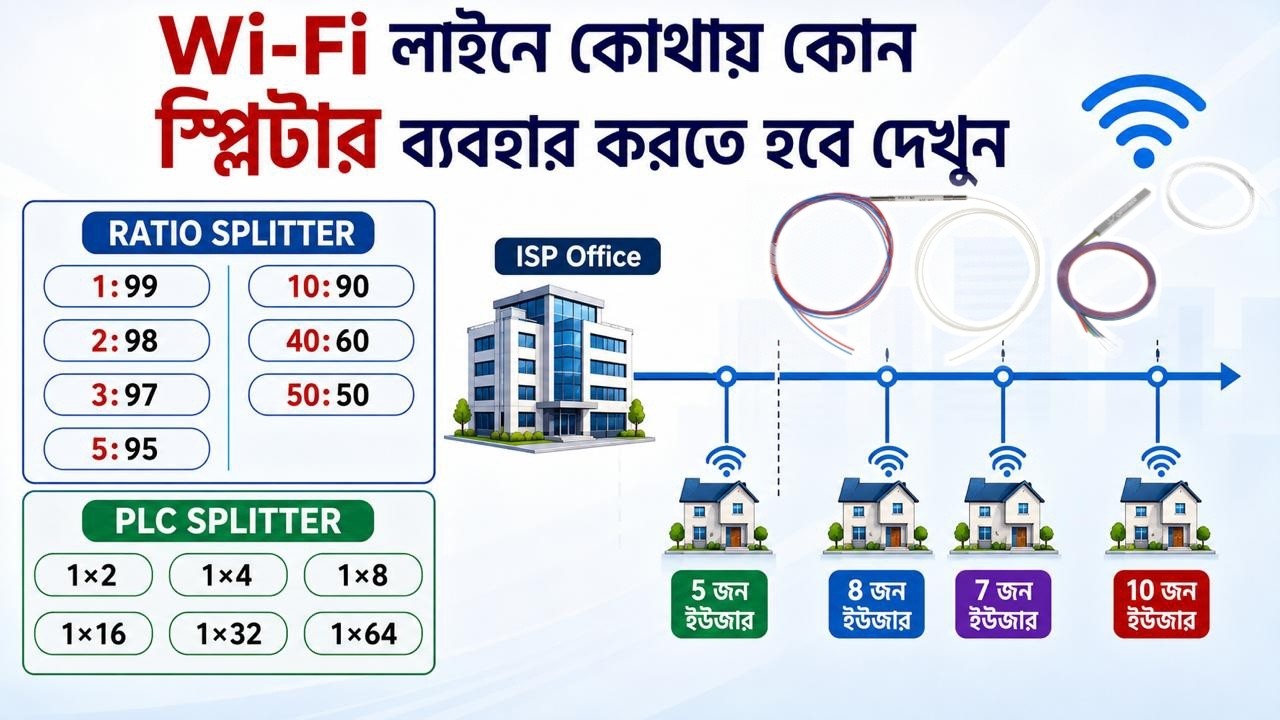 ISP Network Design Tutorial | Splitter Selection & Fiber Distribution in Wi-Fi Lines Explained