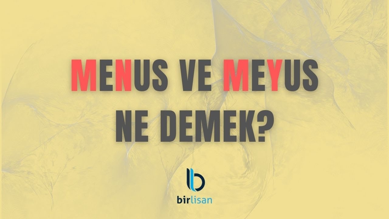 Menus ve Meyus Ne Demek?