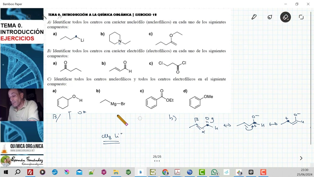 TEMA 0. INTRODUCCI&Oacute;N A LA QU&Iacute;MICA ORG&Aacute;NICA | EJERCICIO 12. CENTROS ELECTR&Oacute;FILOS Y NUCLE&Oacute;FILOS