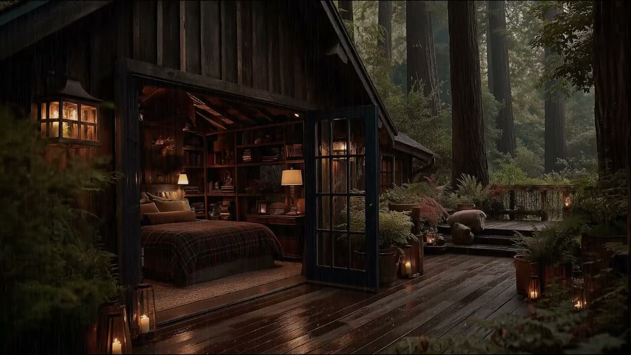 Cozy Rainforest Treehouse with Calm Rain Sounds for Relaxation, Meditation, and Sleep