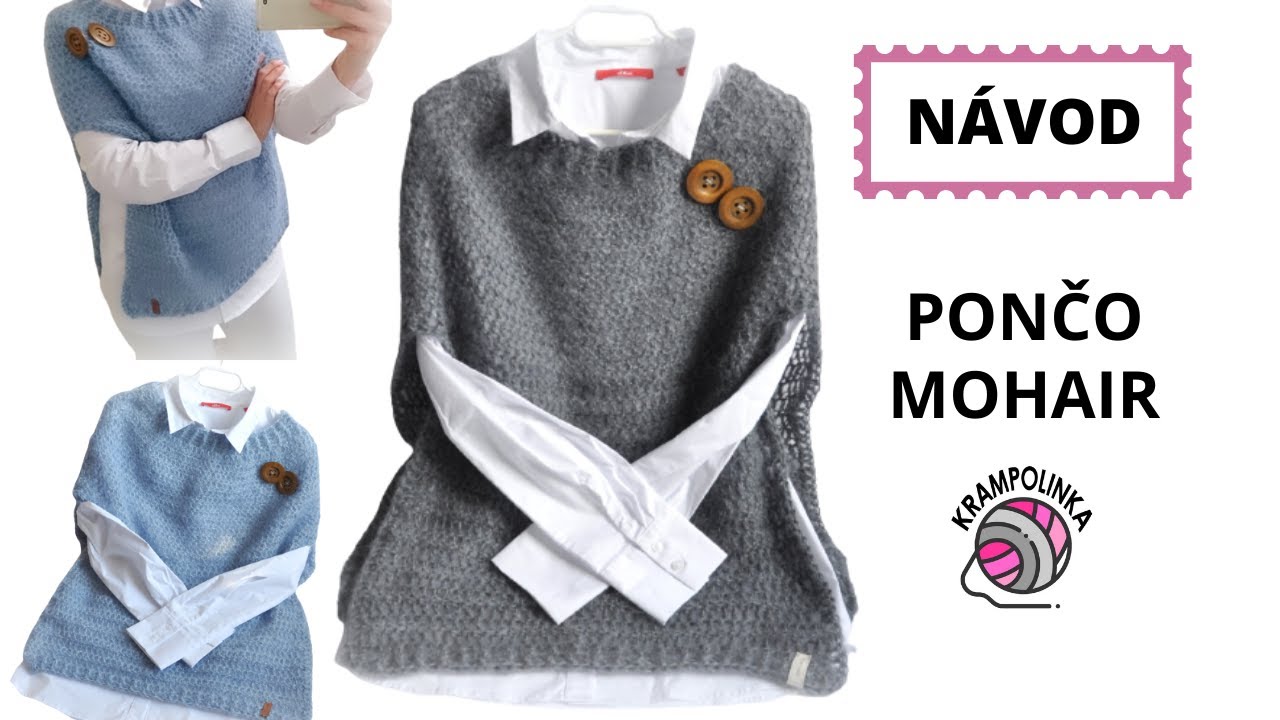 Háčkované PONČO MOHAIR