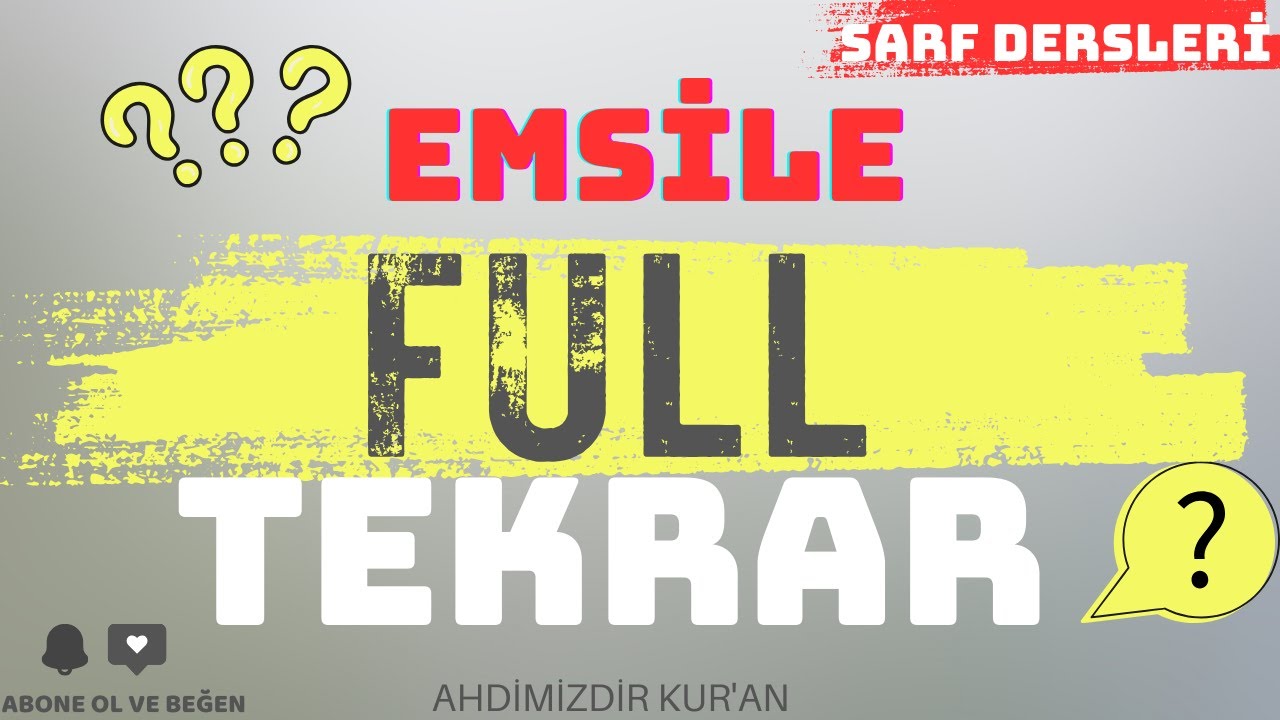 ARAP&Ccedil;A EMSİLE FULL TEKRAR KONU ANLATIMI / SARF DERSLERİ ​⁠