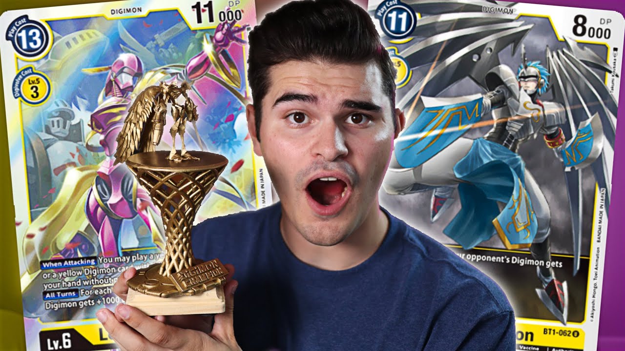 I WON A TROPHY!??!! | Digimon TCG 1st Place *UNDEFEATED* Yellow LordKnightmon Deck Profile Set 5