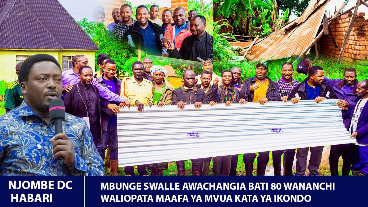 MBUNGE  SWALLE AWAPA KICHEKO WANANCHI WALIOFIKWA NA MAAFA YA MVUA IKONDO.