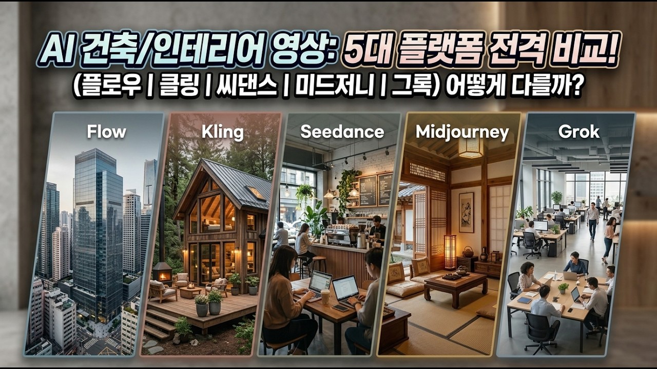 건축·인테리어 AI 영상, 뭐 써야 할까? 5개 플랫폼 비교 (by 뽁숑이)