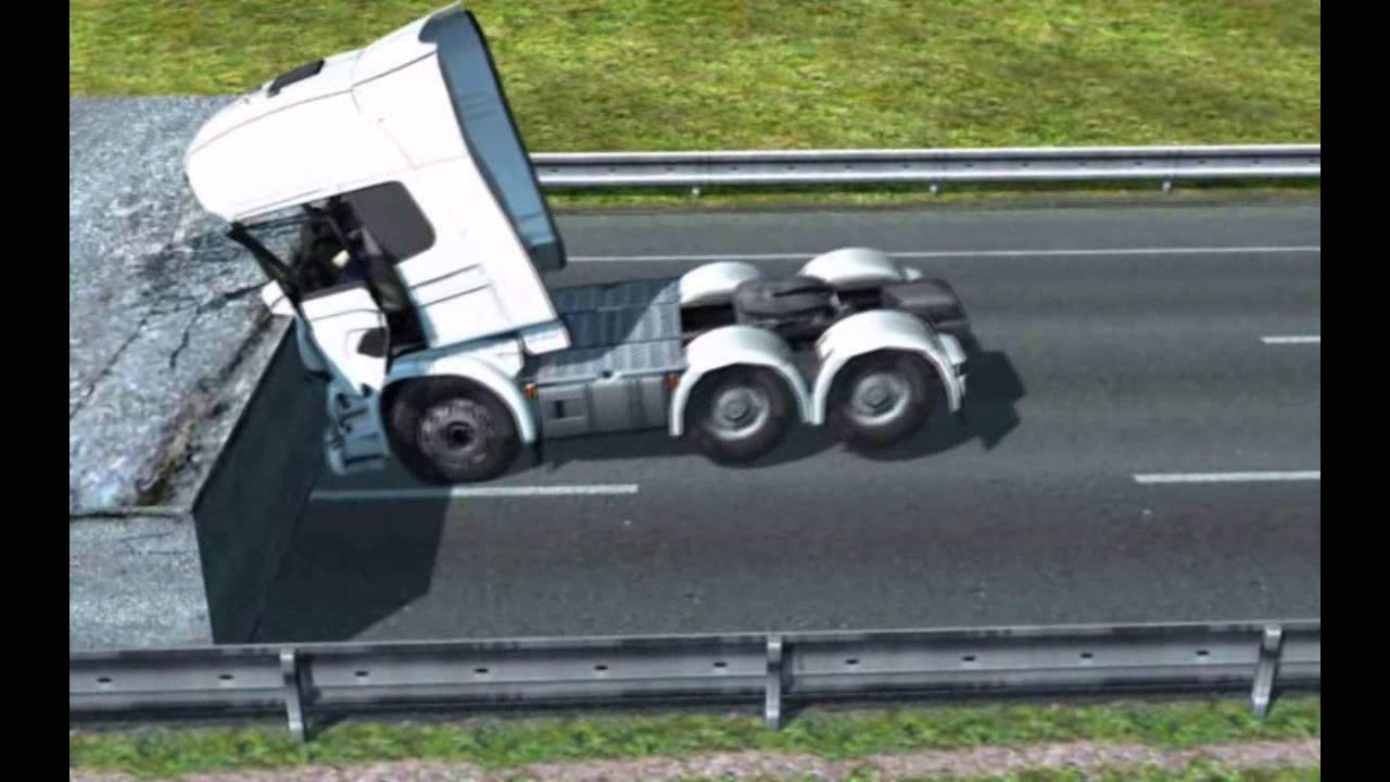 Euro Truck Simulator 2 - Damaged Trucks _ Version 2 - Train Collision, Bridge Collapse