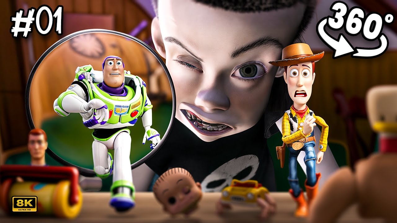 Toy Story 1 360° - Sid RETURNS to Destroy Woody & Buzz! - Scary VR 360 Video