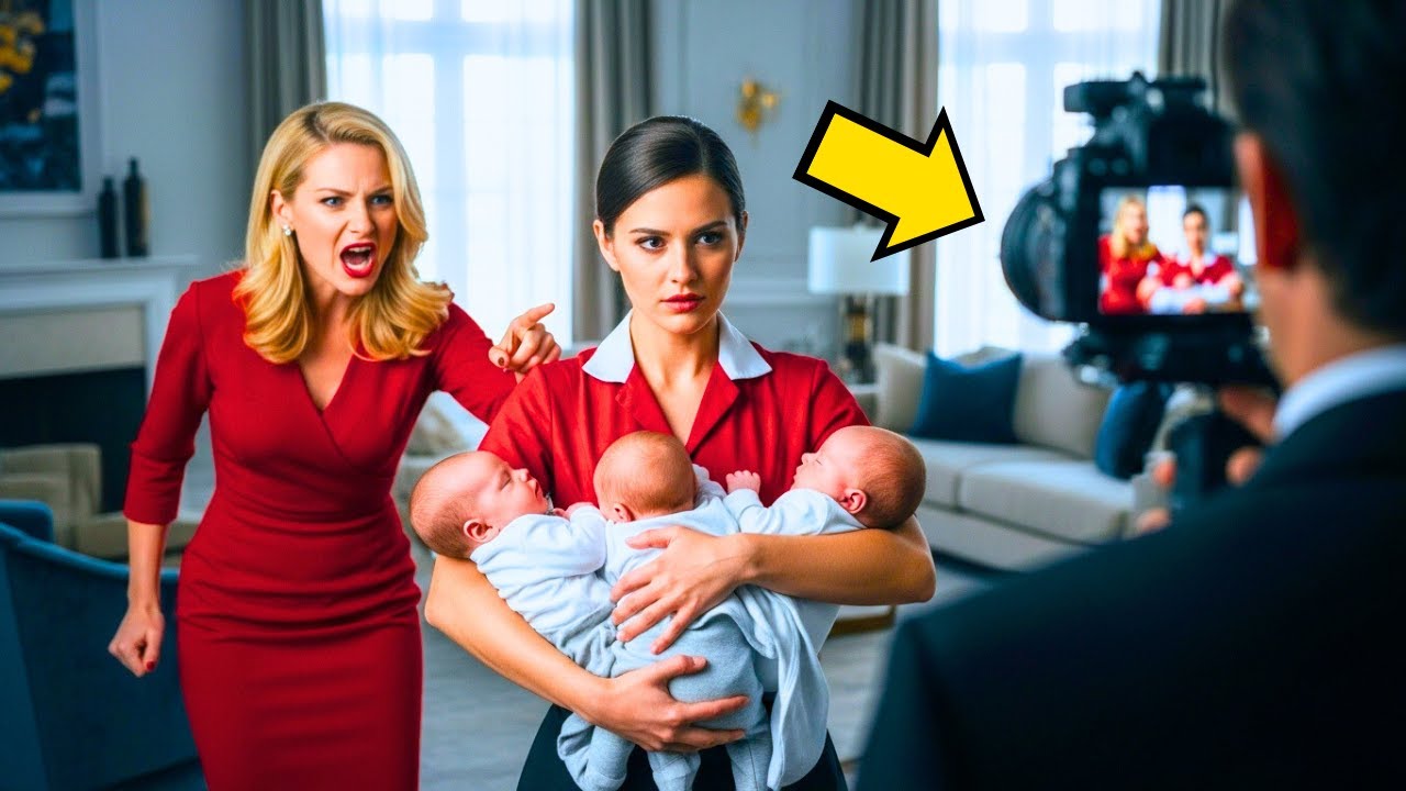 MILIONÁRIO VIÚVO ESCONDEU CÂMERAS PARA TESTAR SUA NOIVA E SEUS TRIGÊMEOS... ATÉ QUE A GARÇONETE...