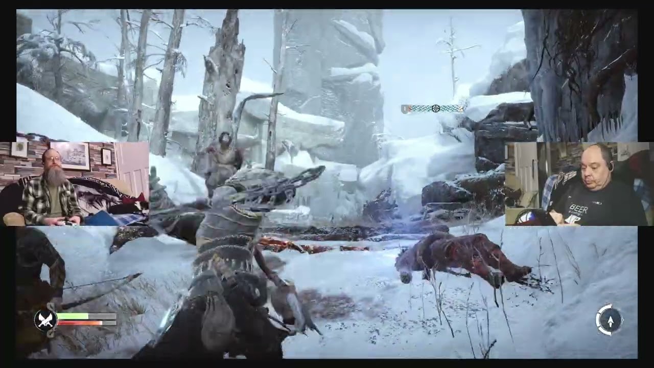 The guys are playing God of War Ragnarök