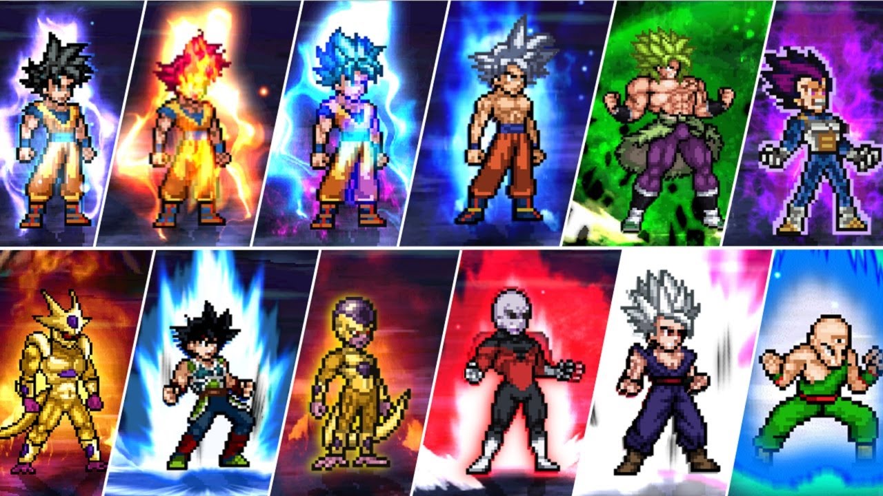 All Transformations | All Super Ultimate Attacks DRAGON BALL | Forms - MUGEN