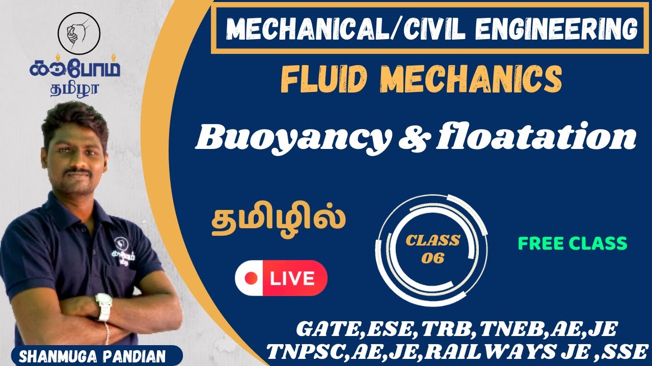 FLUID MECHANICS|jdo|road inspector|Buoyancy & floatation | in tamil |civil|mechanical|karpom tamizha