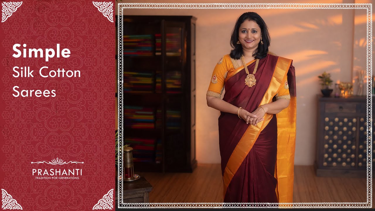 Simple Silk Cotton Sarees by Prashanti