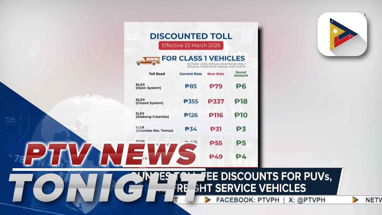 DOTr announces toll fee discounts for PUVs, buses, and freight service vehicles