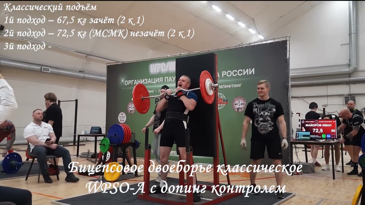 Кубок WPSO Санкт-Петербург 13.04.2025 бицепсовое двоеборье классическое #WPSO #бицепс