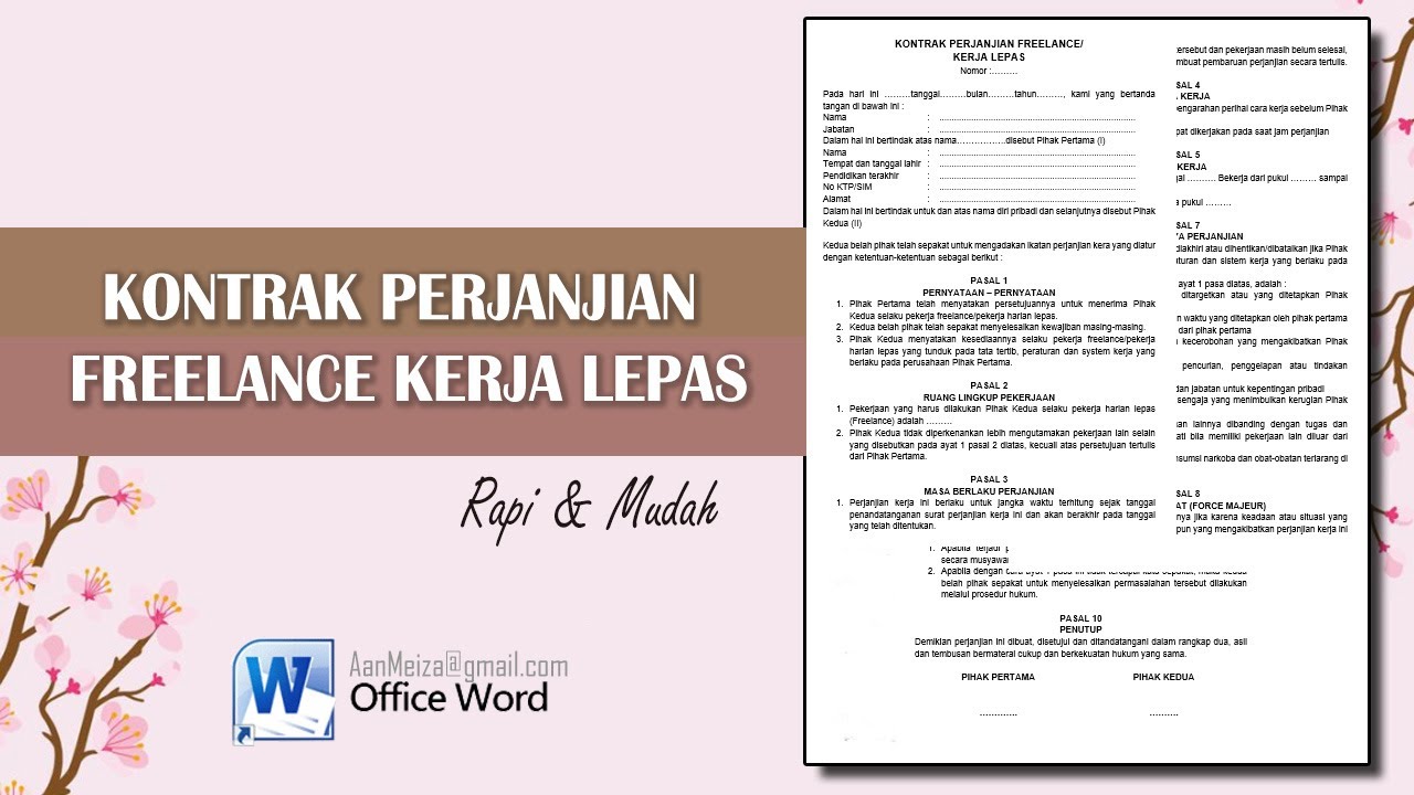 KONTRAK PERJANJIAN FREELANCE KERJA LEPAS