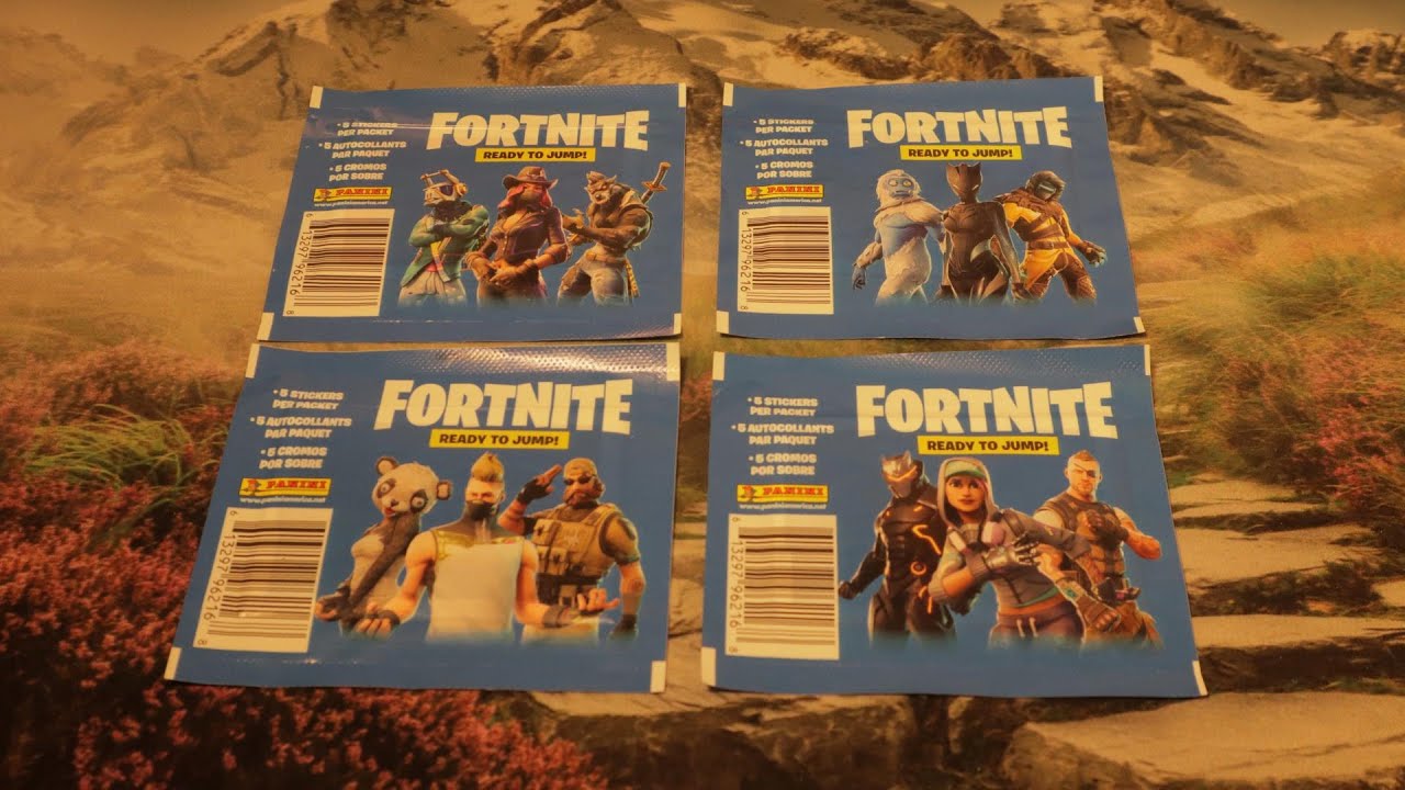 Four Packs of 2019 Panini Fortnite Stickers #FONI88