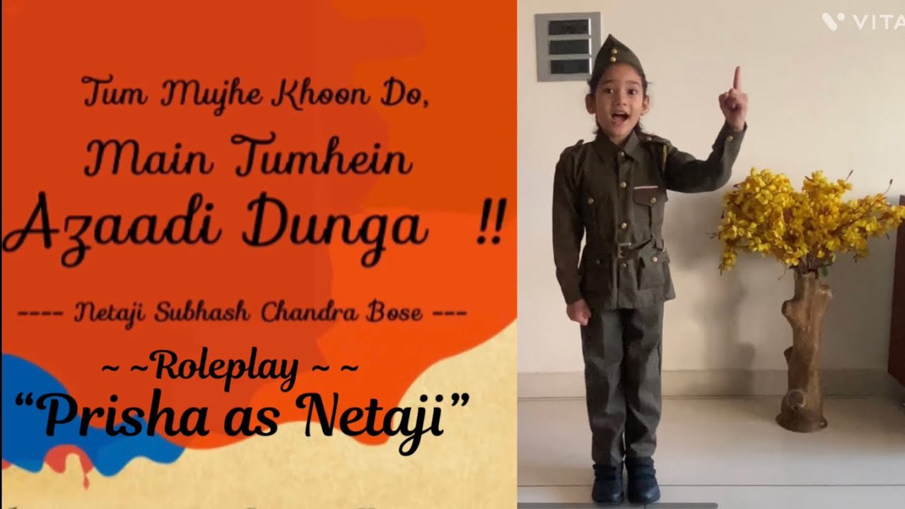 Role play competition, lines on Netaji Subhash Chandra Bose #roleplay #speech #fancydress #trending