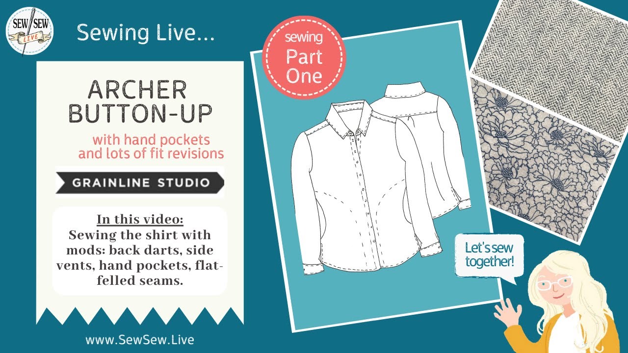 Sewing Reversible Archer Button Up Part 1 by Grainline Studio...by Sew Sew Live
