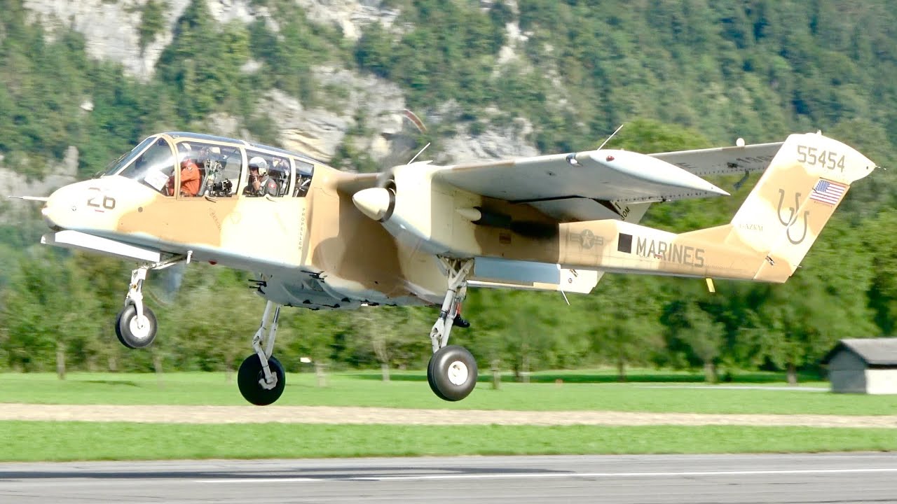 (4K) North American OV-10B Bronco (F-AZKM) Arrivals and Departures at Mollis Zigairmeet 2023!