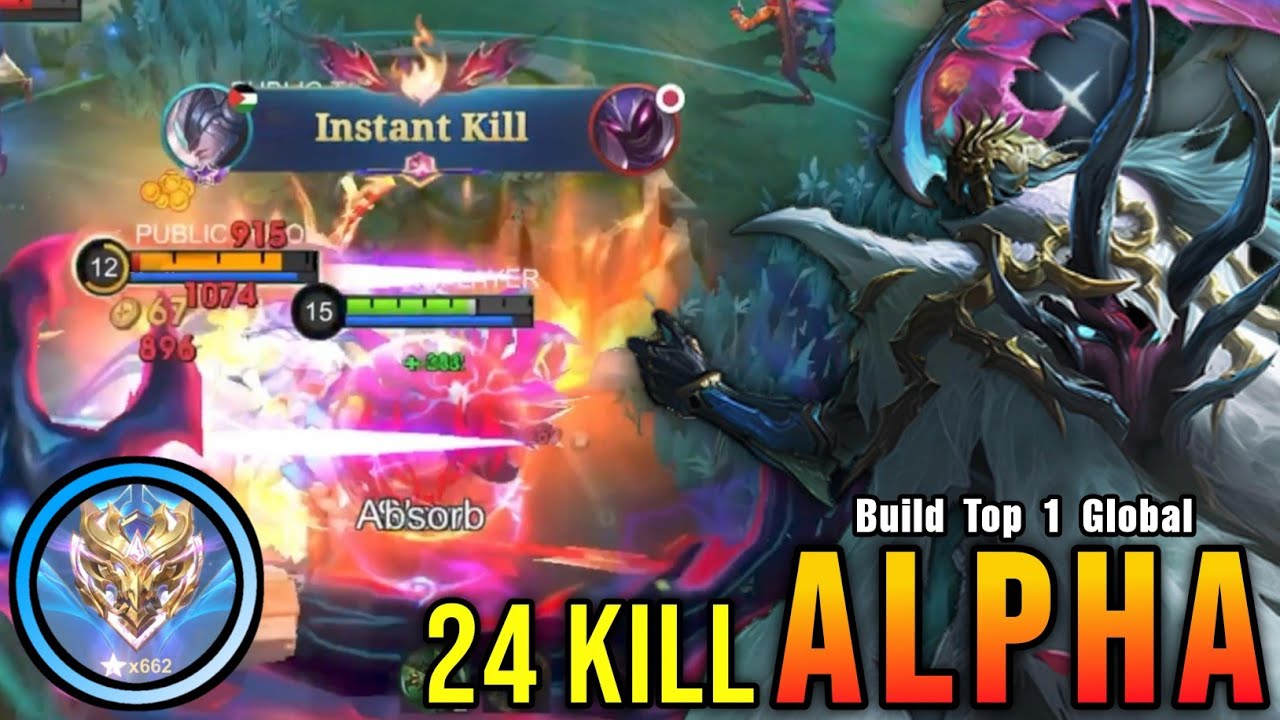 Finally 660+ STARS!! 24 Kills Alpha Instant Kills Enemies!! - Build Top 1 Global Alpha ~ MLBB