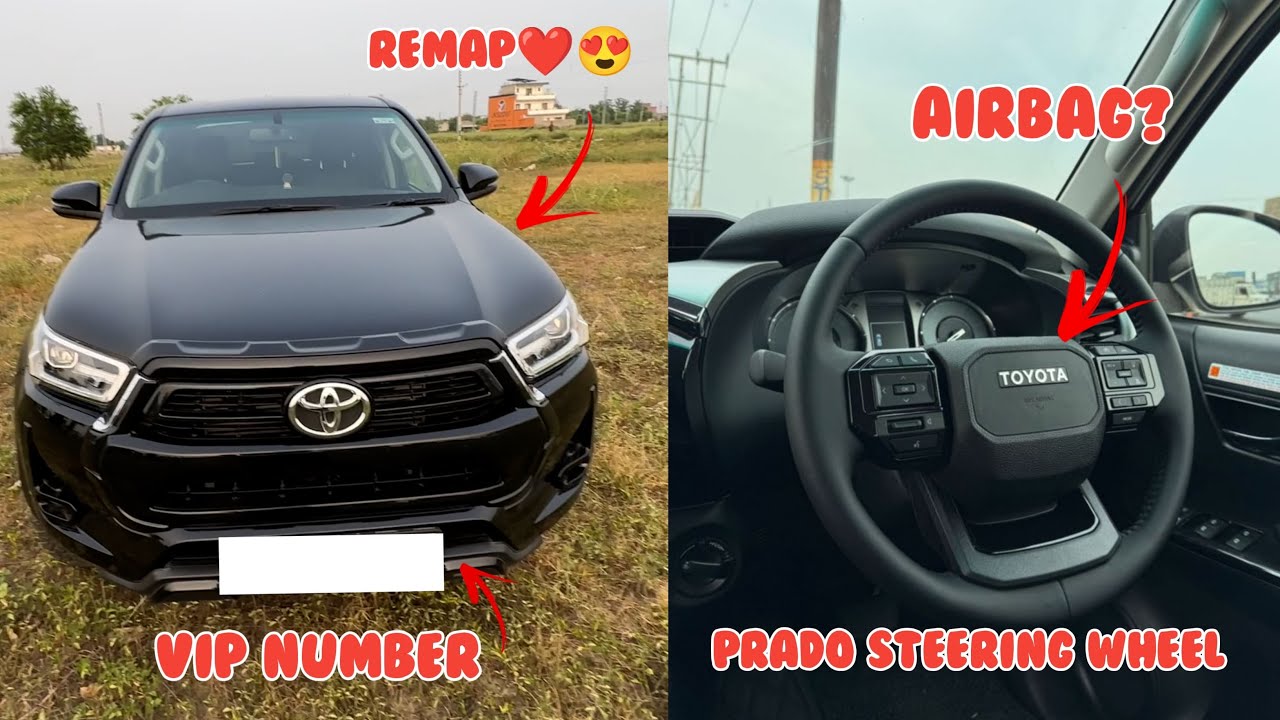 PRADO 2025 STEERING IN HILUX⁉️STAGE 1 REMAP DONE ‼️VIP NUMBER INSTALLED 😍