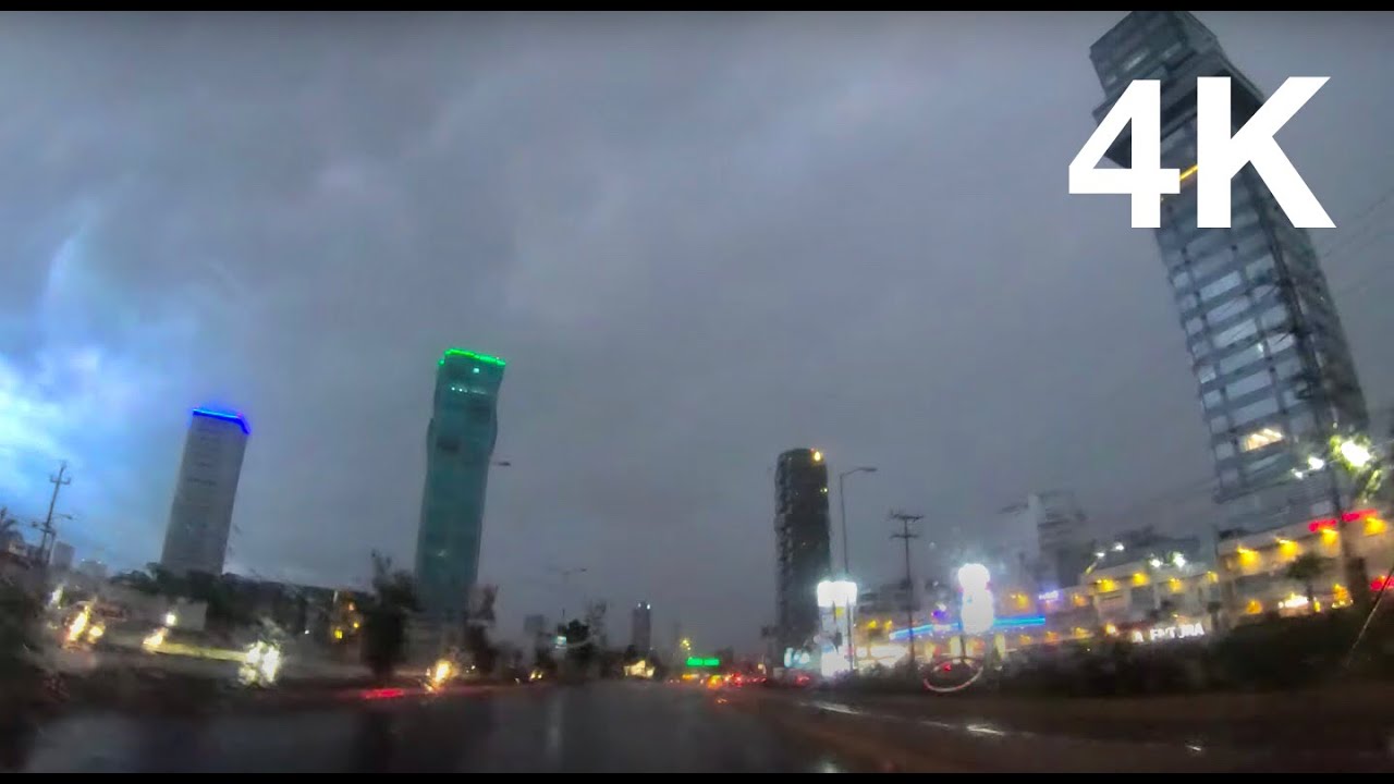 4K Driving through Puebla, Mexico in a Thunderstorm