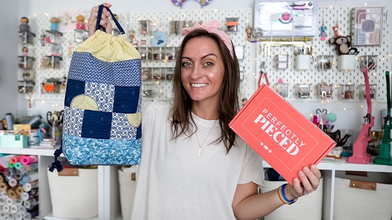 Unboxing June's Perfectly Pieced M.E. Time Subscription Box and Making A Drawstring Backpack!