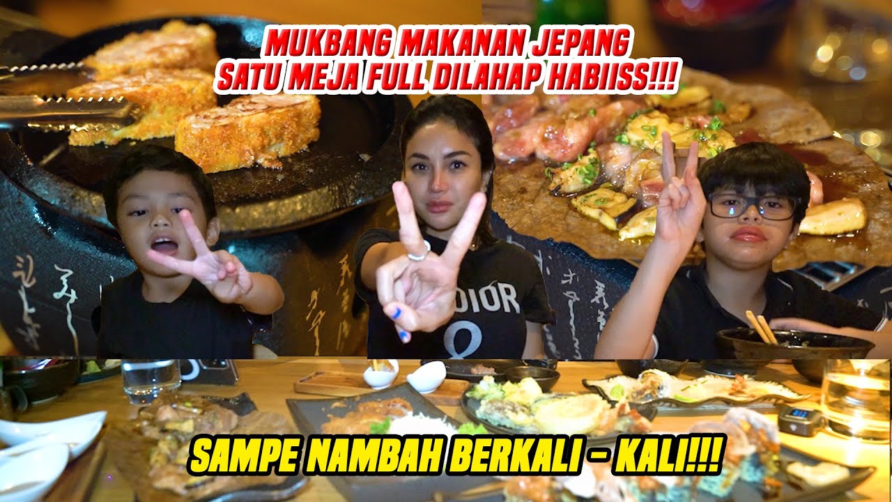 MUKBANG SANTAPAN JEPANG!! SATU MEJA FULL!!AMPE MEJANYA MAU DITELEN JUGA ??