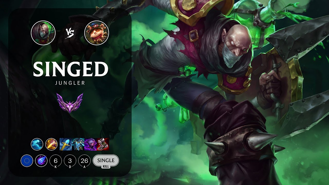 Singed Jungle vs Teemo - EUW Master Patch 14.7