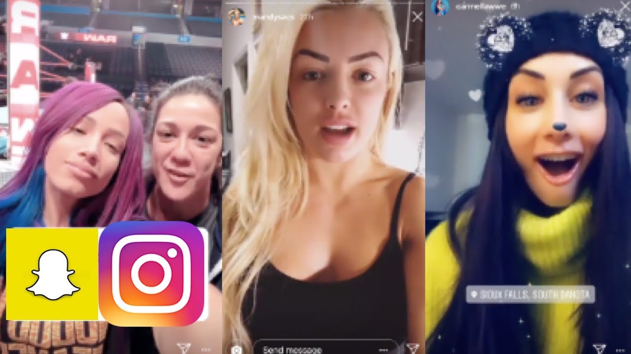 WWE Snapchat/Instagram ft. Sasha Banks, Mandy Rose, Braun Strowman, Carmella n MORE