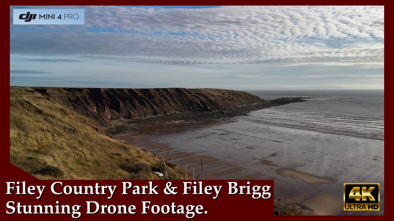Exploring Filey Country Park & Filey Brigg From Above | Drone 4K DJI Mini 4 Pro