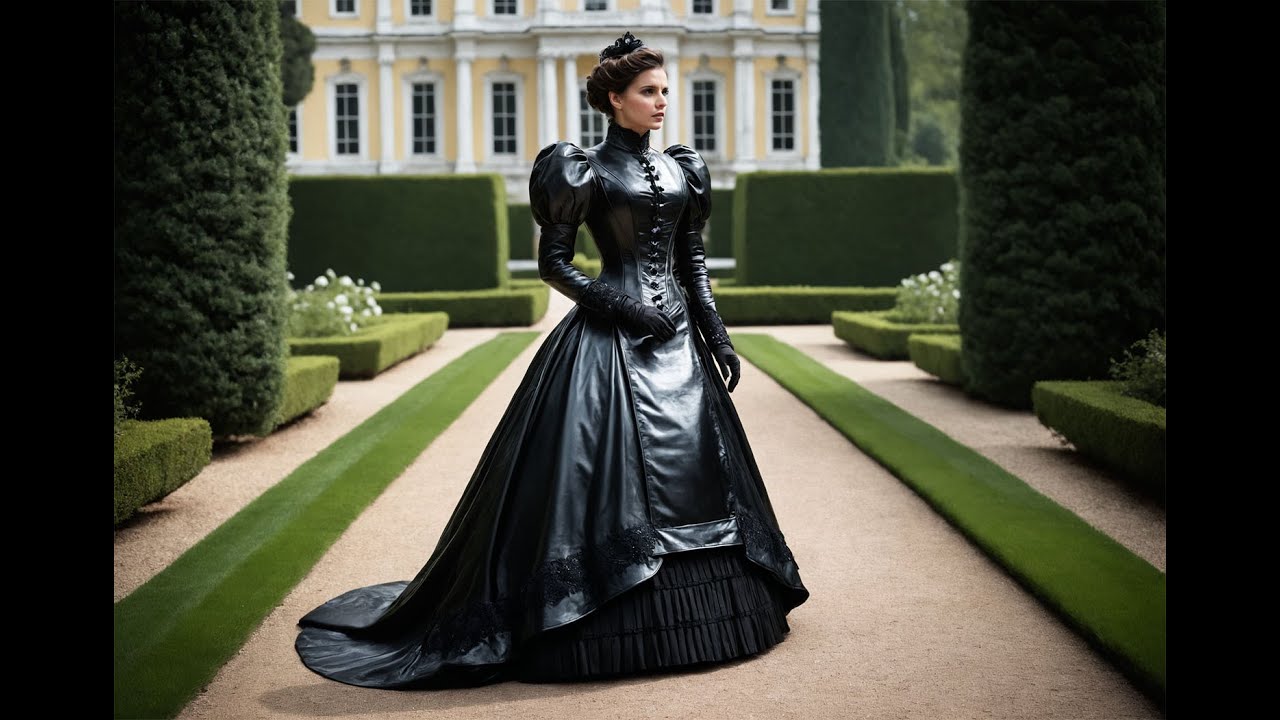Elegant Leather Bustle Dresses | Victorian-Inspired Fashion Showcase #victorian #leather #fashion