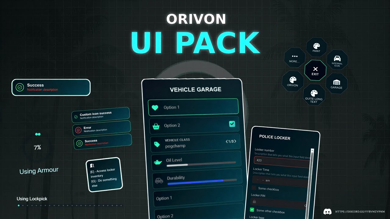 [FREE]  ADVANCED MODERN UI SCRIPT OF RADIAL PROGRESSBAR AND MANY MORE | FIVEM | ORIVON