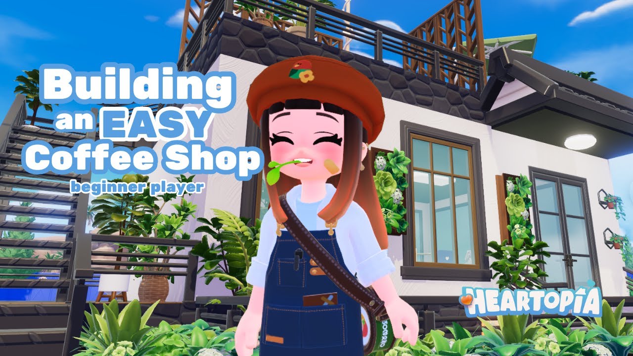#03 I built a Coffee Shop in 💜 HEARTOPIA 💜 (Easy Building Tutorial and Game Play)