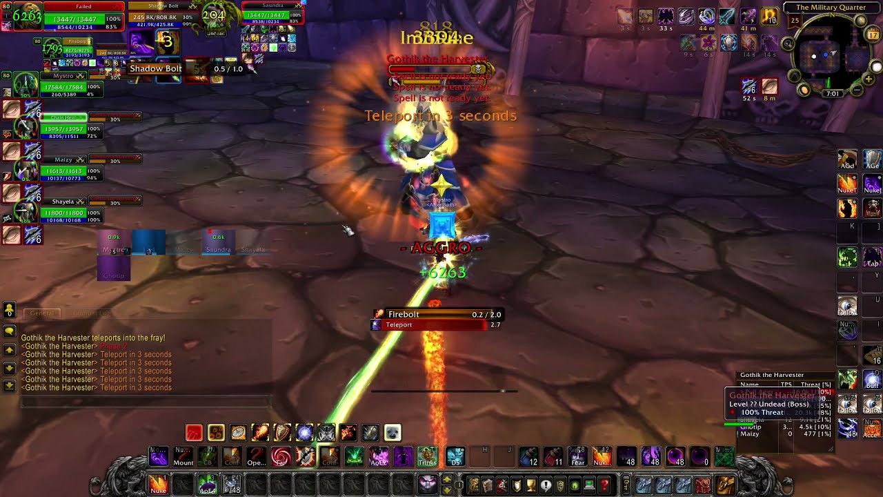 Multiboxing Naxxramas: Gothik (heroic) - LFR 5-man WotLK