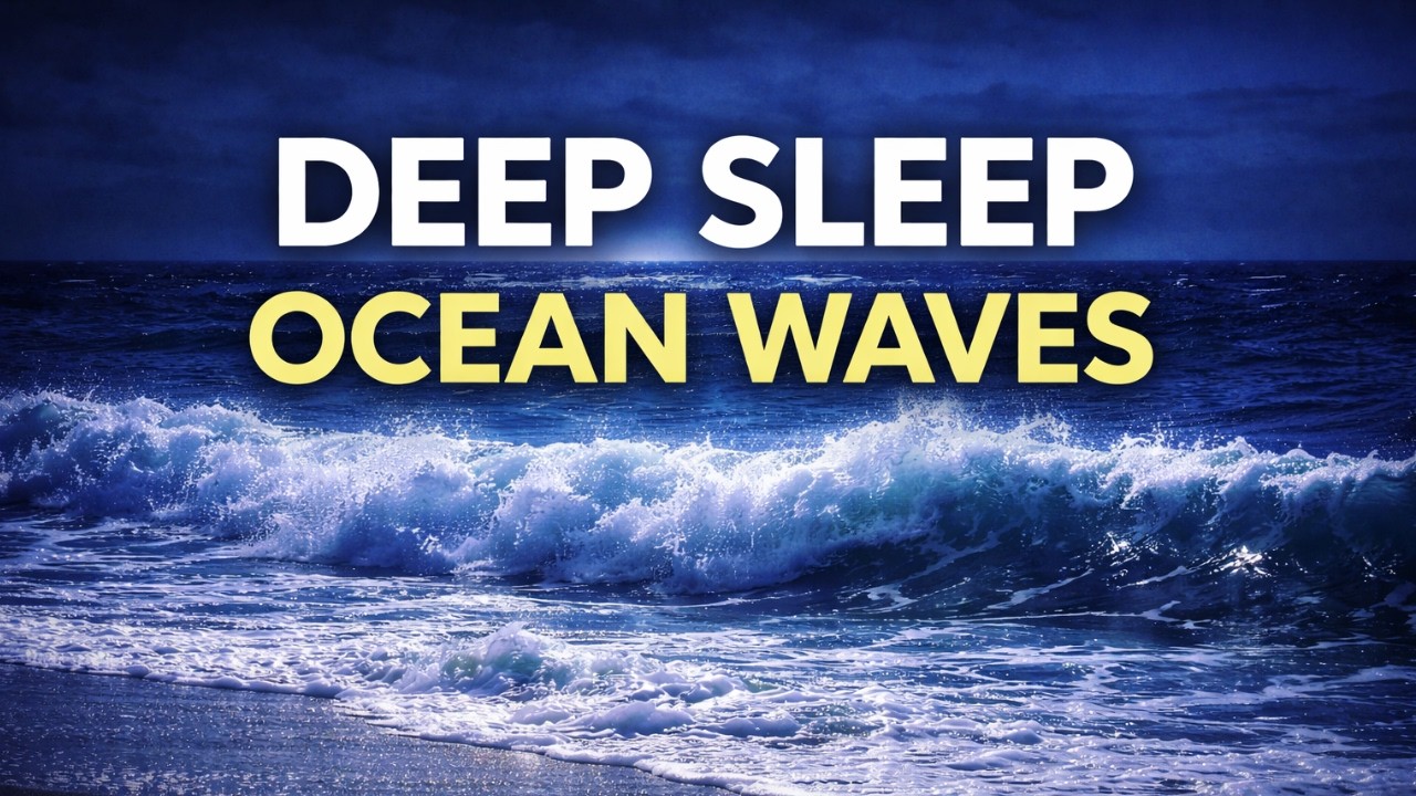 4K Night Ocean Waves 🌙 1 Hour Relaxing Sea Sounds for Sleep, Study & Stress Relief