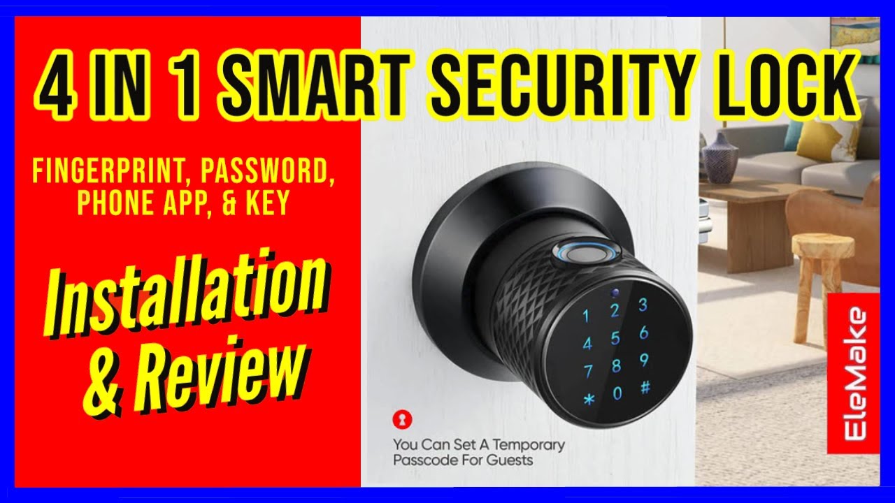 Elemake 4 in 1 Smart Security Door Lock Installation & Set Up, Very Easy