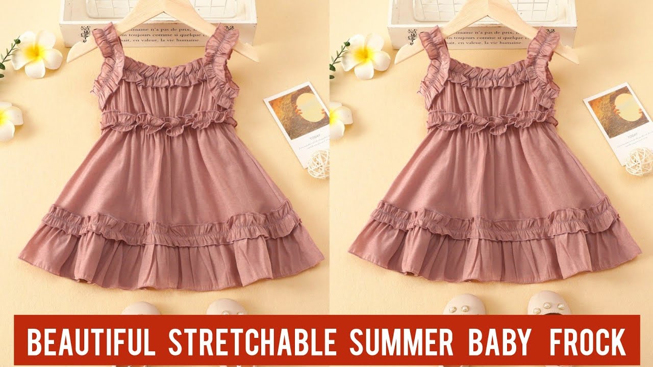 Beautiful Stretchable Summer Baby Frock Cutting and Stitching/2-3 year Baby Frock Design