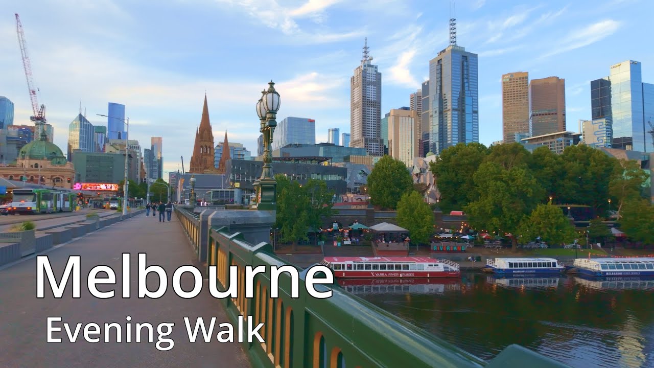 Melbourne Evening Walk | Scenic Waterfront & Historic City in 4K 60fp